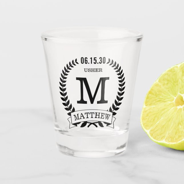 Vaso De Chupito Iniciales del ujier (Anverso)