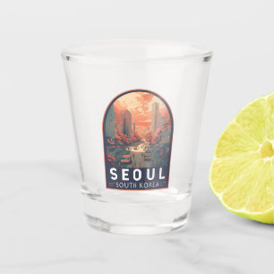 Vaso De Chupito Insignia de arte de Ilustracion de Corea del Sur d