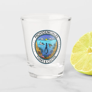 Vaso De Chupito Insignia de Providenciales Turcas y Caicos Scuba