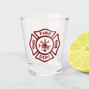 Vaso De Chupito Insignia del bombero del cuerpo de bomberos