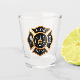 Vaso De Chupito Insignia del bombero del cuerpo de bomberos del