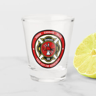 Vaso De Chupito Insignia del Departamento de Bomberos de Rescate d