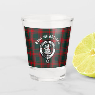Vaso De Chupito Insignia Escudo de Clan Middleton y Tartán