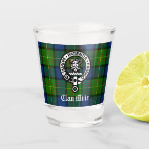 Vaso De Chupito Insignia Escudo de Clan Muir y Tartán