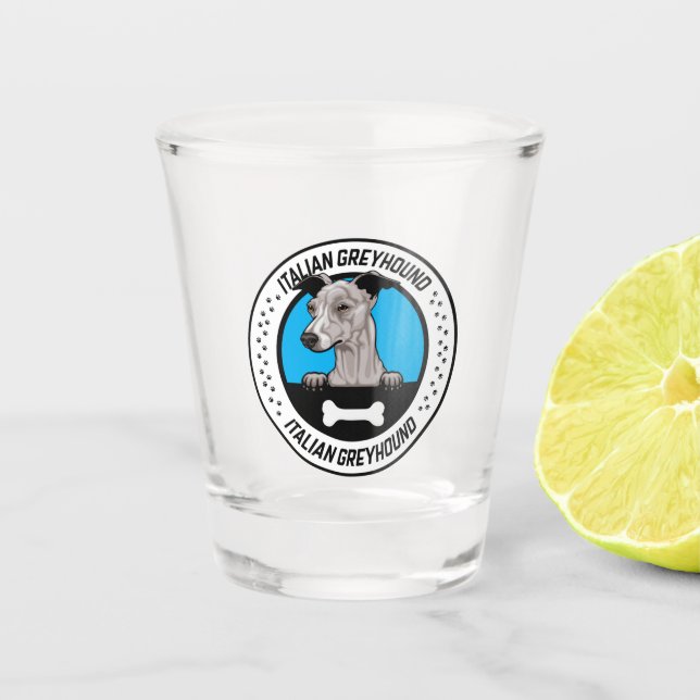 Vaso De Chupito Insignia italiana para el Ilustracion Peeking Grey (Anverso)
