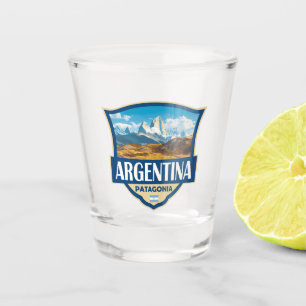 Vaso De Chupito Insígnia retro de ilustración de Argentina