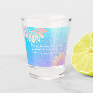 Vaso De Chupito Instructor de Meditación de Yoga Blue Gold Mandala