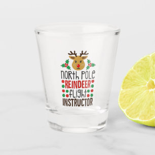 Vaso De Chupito Instructor de vuelo de renos del Polo Norte Navida