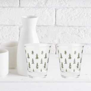 Vaso De Chupito Invierno de moda   Patrón de árbol de Navidad