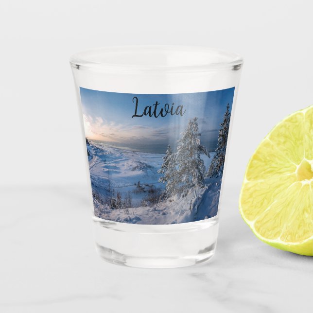 Vaso De Chupito Invierno de nieve Costa del Mar Báltico (Anverso)
