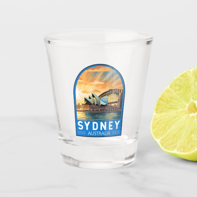 Vaso De Chupito Invitación de arte de viajes de Australia en Sydne (Anverso)
