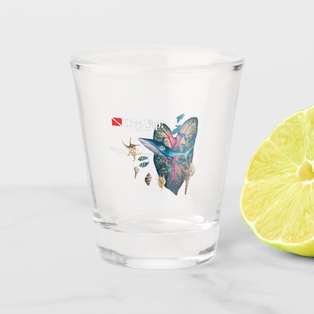 Vaso De Chupito Invitación tropical (Anverso)