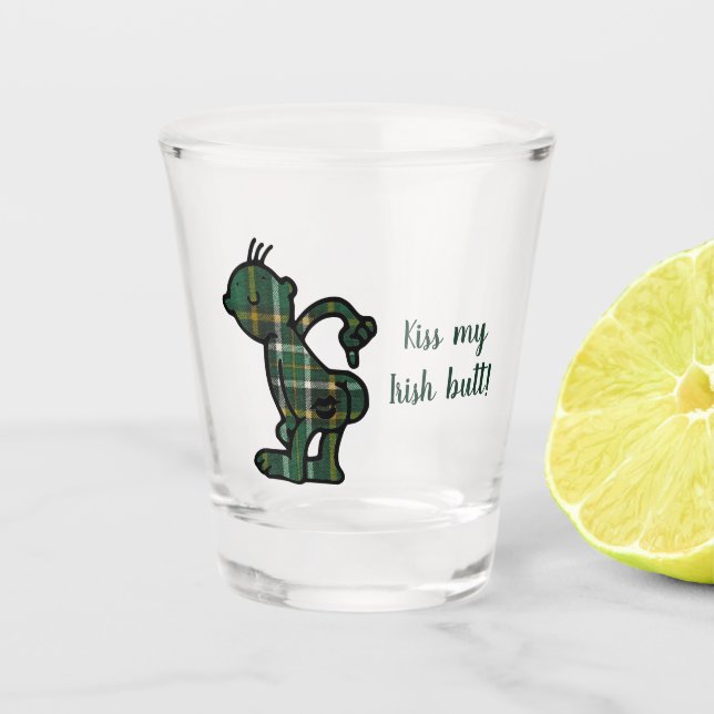 Vaso De Chupito Irlandés National Tartan Kiss My Irish Butt (Anverso)