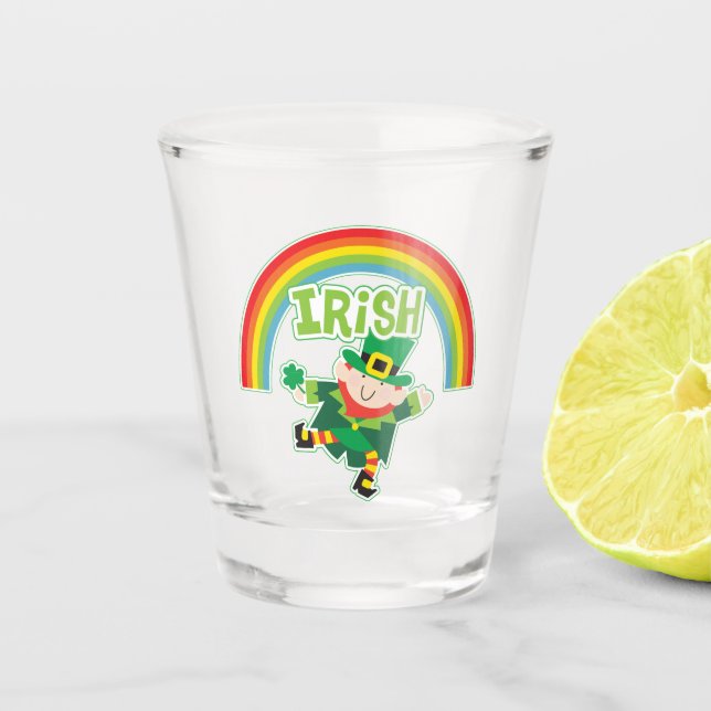 Vaso De Chupito Irlandés Rainbow Leprechaun (Anverso)
