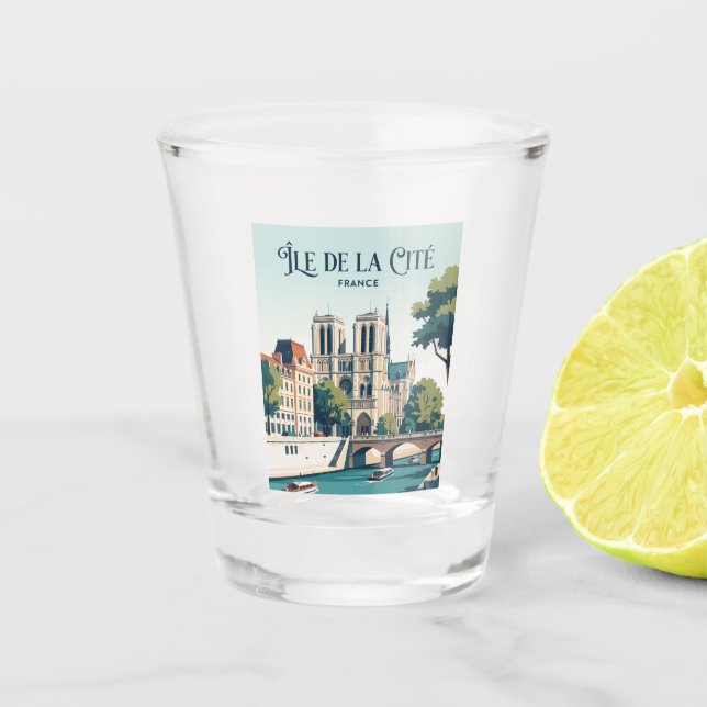 Vaso De Chupito Isla de la Cité Francia (Anverso)