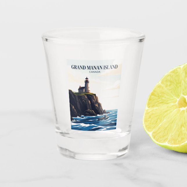 Vaso De Chupito Isla Grand Manan Canadá (Anverso)