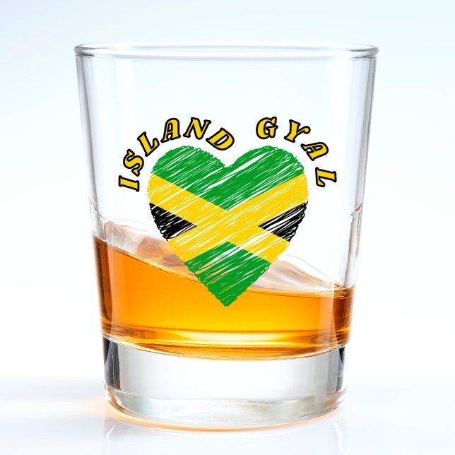 Vaso De Chupito Isla Gyal Jamaica Corazón Caribe (Jamaica heart island gyal shot glass)