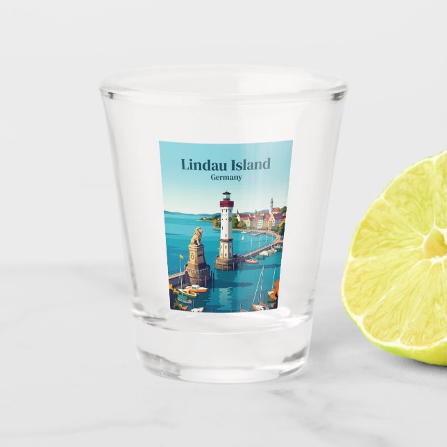 Vaso De Chupito Isla Lindau Alemania (Anverso)