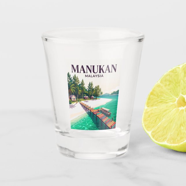 Vaso De Chupito Isla Manukan Malasia (Anverso)