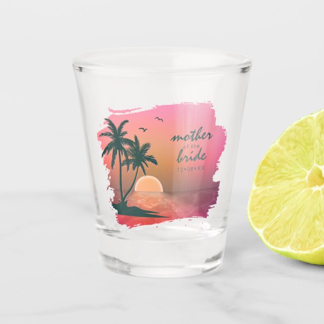Vaso De Chupito Isla Tropical Madre de la novia Rosa ID581 (Anverso)