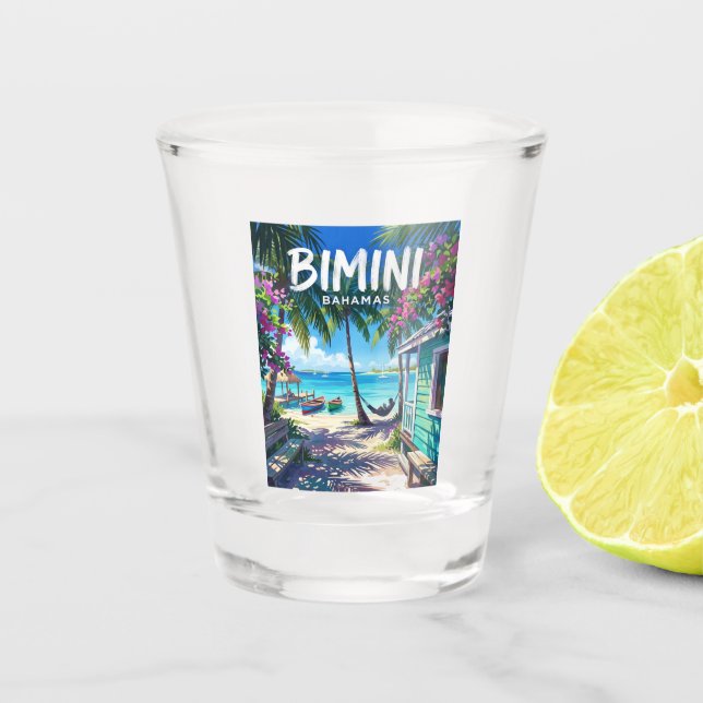 Vaso De Chupito Islas Bimini Bahamas (Anverso)