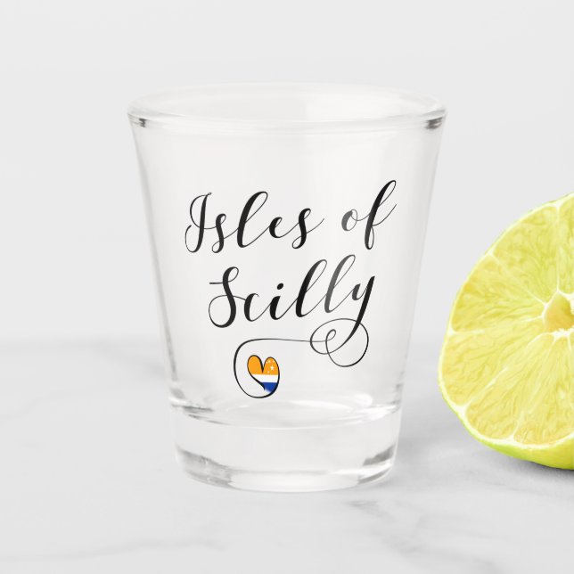 Vaso De Chupito Islas del Corazón de la Bandera Silenciosa (Anverso)