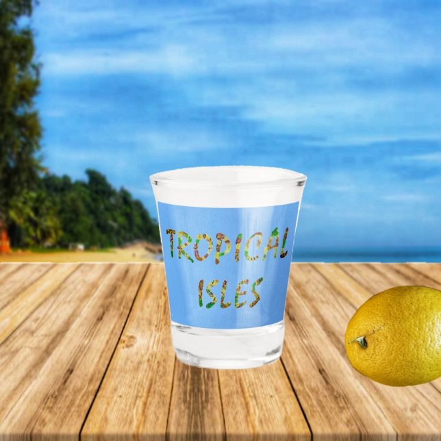 Vaso De Chupito Isles Tropical (Dream of island ventures, as you enjoy your whiskey in this, Tropical Isles-Brwn Shot Glass! )