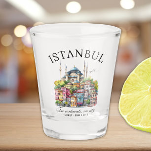 Vaso De Chupito Istanbul Turkey Watercolor art city