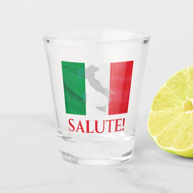 Vaso De Chupito Italia: Mapa de la bandera italiana saluda a los a (Anverso)