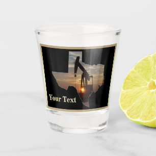 Vaso De Chupito Jack de bombeo de petróleo de Texas con Sunset per