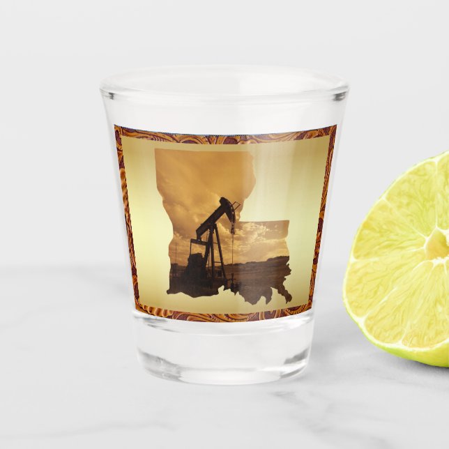 Vaso De Chupito Jack de pozo de petróleo de Luisiana (Anverso)