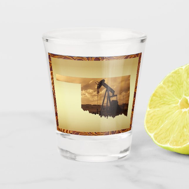 Vaso De Chupito Jack de pozo de petróleo de Oklahoma (Anverso)