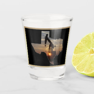 Vaso De Chupito Jack de pozos petrolíferos de Texas con puesta de 
