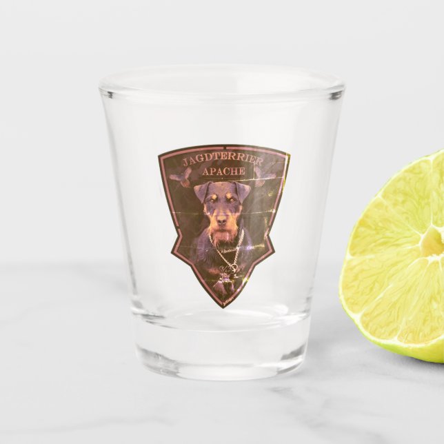 Vaso De Chupito Jagdterrier, corazón valiente (Anverso)