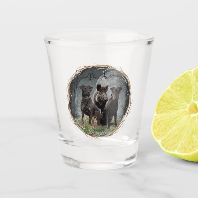 Vaso De Chupito Jagdterrier, corazón valiente (Anverso)