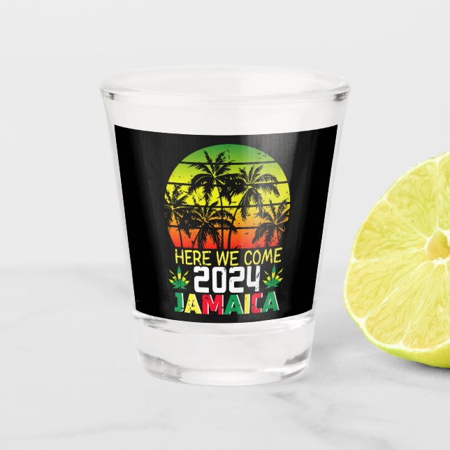 Vaso De Chupito Jamaica 2024 Aquí Vamos (Anverso)