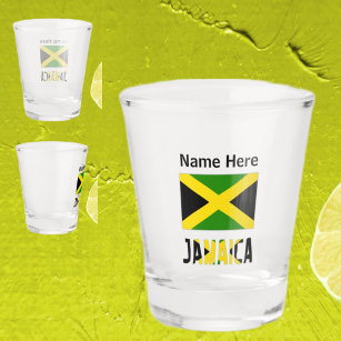 Vaso De Chupito Jamaica y la bandera jamaiquina personalizadas