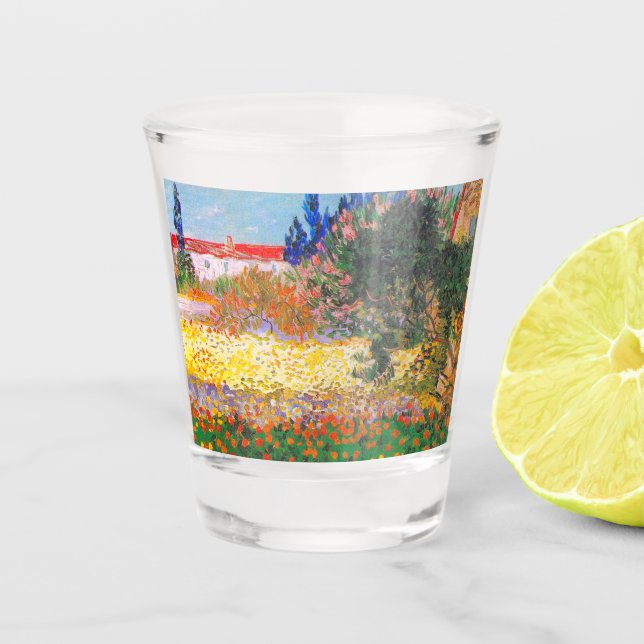 Vaso De Chupito Jardín de flores Vincent Van Gogh (Anverso)