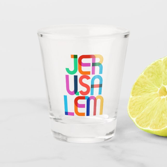 Vaso De Chupito Jerusalem Palestine Israel Cartas de arte pop (Anverso)