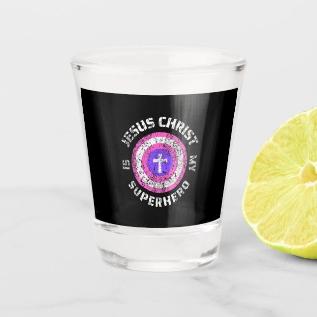 Vaso De Chupito Jesucristo es mi superhéroe Jesús (Anverso)