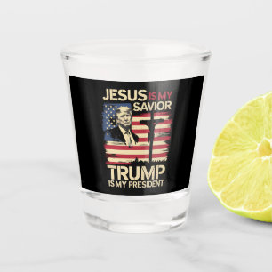Vaso De Chupito Jesús Es Mi Salvador Trump Es Mi Presidente Bander