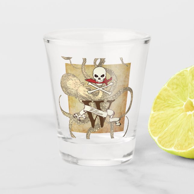 Vaso De Chupito Jolly Roger Monogram Inicial (Anverso)