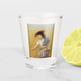 Vaso De Chupito Joven Chica en un campo de trigo