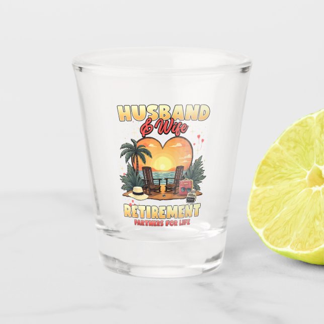 Vaso De Chupito Jubilación de Marido y Mujer (Anverso)