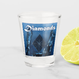 Vaso De Chupito Juego de cartas de juego de Póquer Diamonds en azu