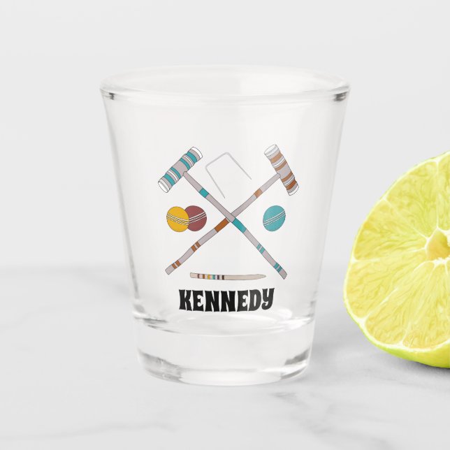 Vaso De Chupito Juego de croquet, juegos de césped personalizados (Anverso)