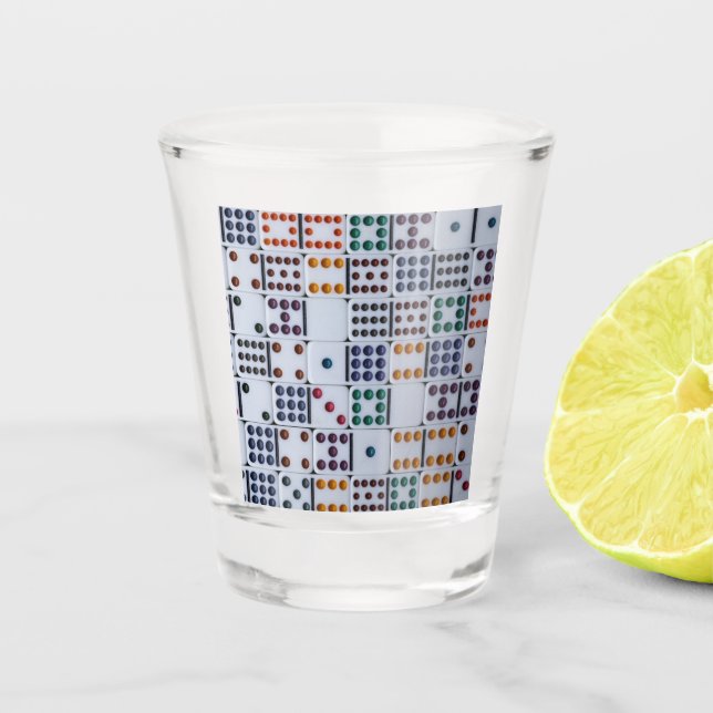 Vaso De Chupito Juego de números de Dominos (Anverso)