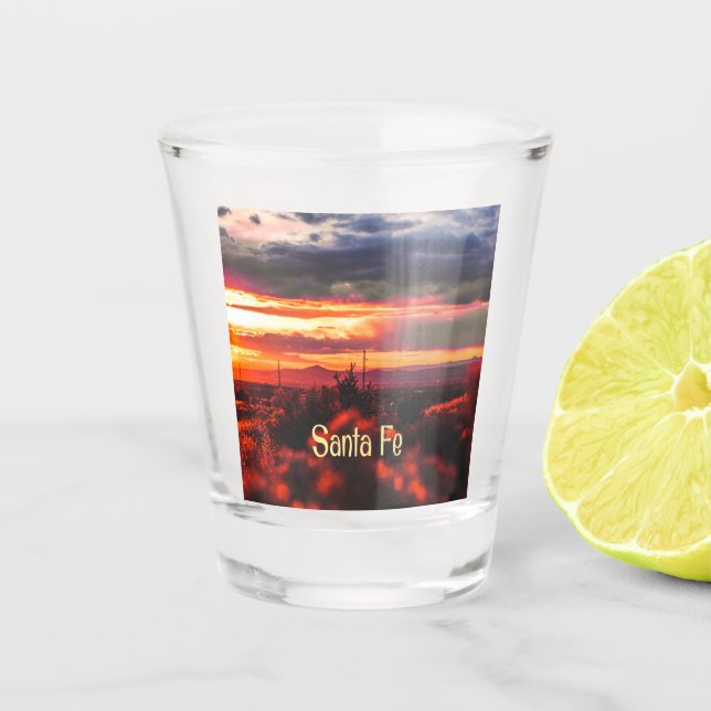 Vaso De Chupito Juego de Sol Santa Fe Nuevo México (Anverso)