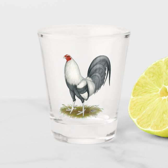 Vaso De Chupito Juego Silver Blue Gamecock americano (Anverso)