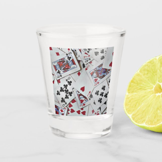 Vaso De Chupito Juegos de cartas de póquer Reina Rey (Anverso)